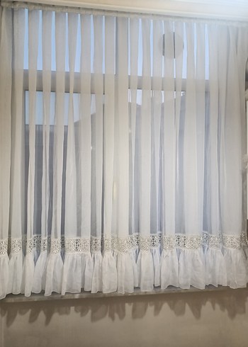 İşlemeli Beyaz Perde Seti - Görsel 13