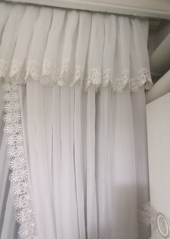 İşlemeli Beyaz Perde Seti - Görsel 6