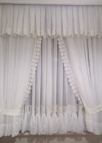 İşlemeli Beyaz Perde Seti - Görsel 14