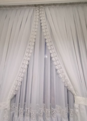 İşlemeli Beyaz Perde Seti - Görsel 2