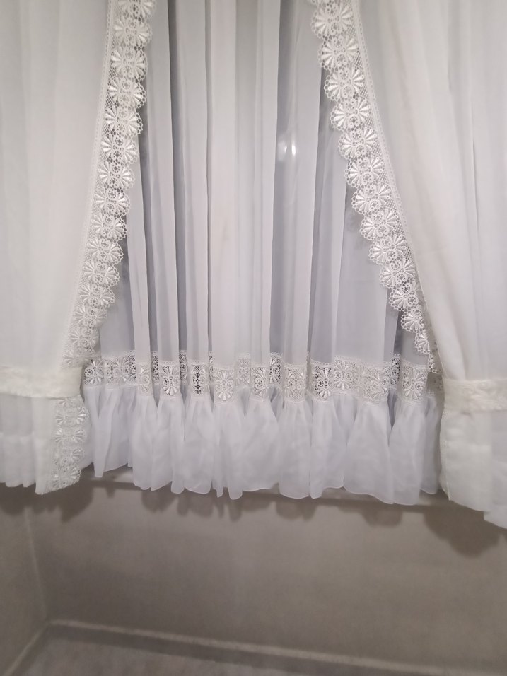 İşlemeli Beyaz Perde Seti - Görsel 5