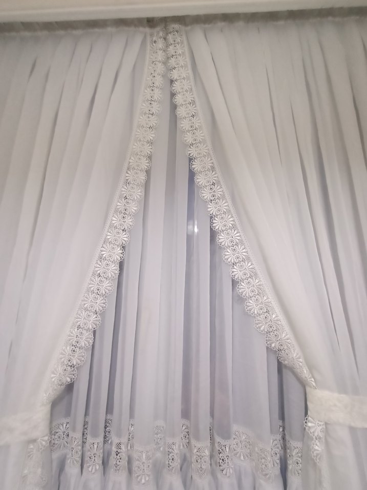 İşlemeli Beyaz Perde Seti - Görsel 2