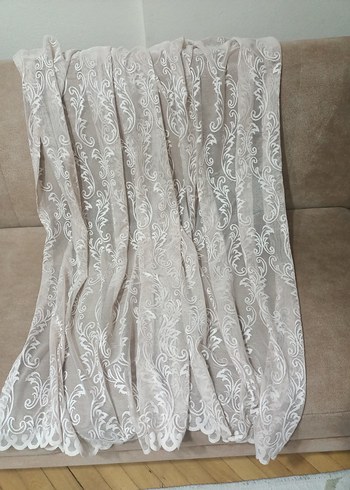 İşlemeli Beyaz Bohem Tül Perde - Görsel 5