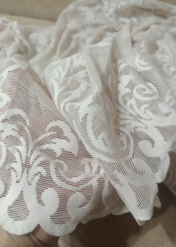 İşlemeli Beyaz Bohem Tül Perde - Görsel 8