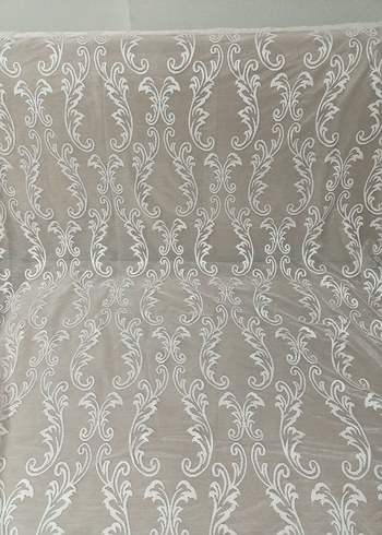 İşlemeli Beyaz Bohem Tül Perde - Görsel 2