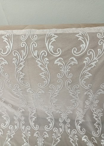 İşlemeli Beyaz Bohem Tül Perde - Görsel 3