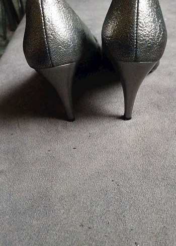 Diğer Gri Yılan Desenli Stiletto Topuklu Kadın Ayakkabı