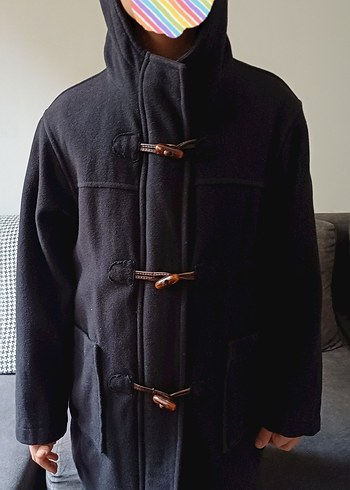 Benetton Siyah Kaşe kaban - Görsel 2