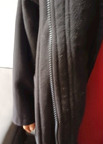 Benetton Siyah Kaşe kaban - Görsel 7