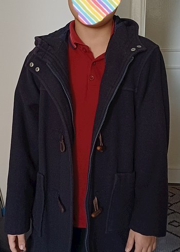 Benetton Siyah Kaşe kaban - Görsel 3