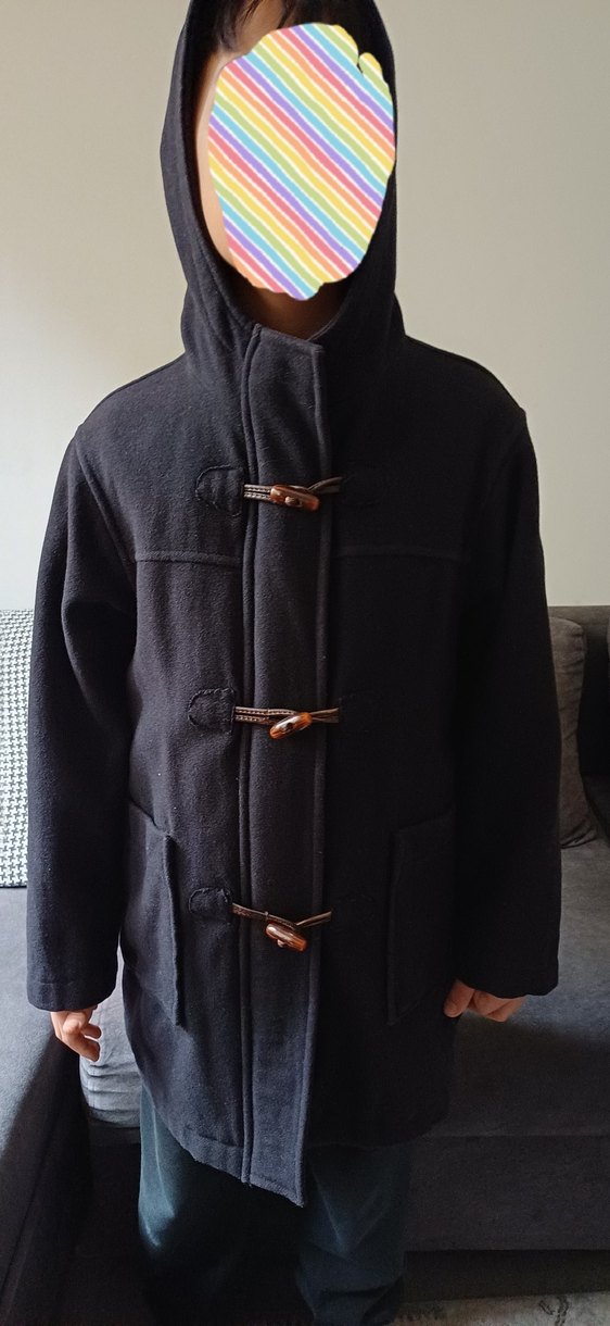 Benetton Siyah Kaşe kaban - Görsel 2