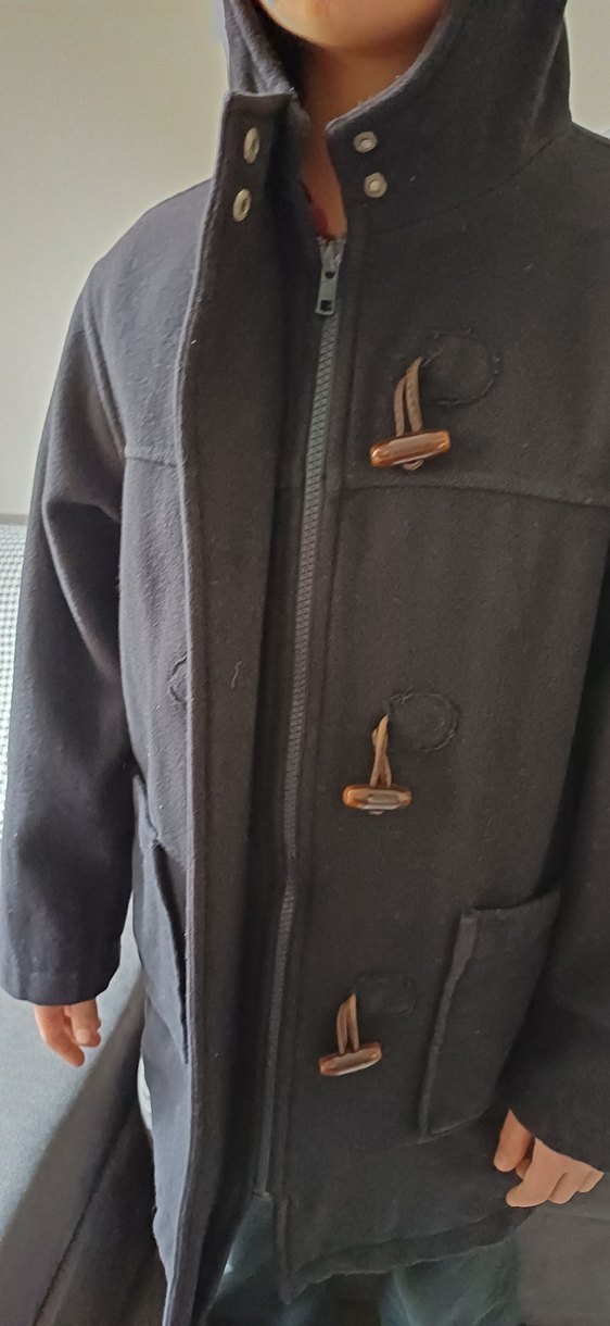 Benetton Siyah Kaşe kaban - Görsel 4