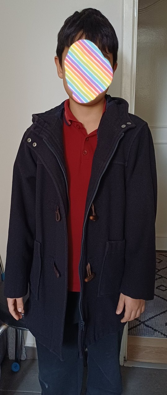 Benetton Siyah Kaşe kaban - Görsel 3