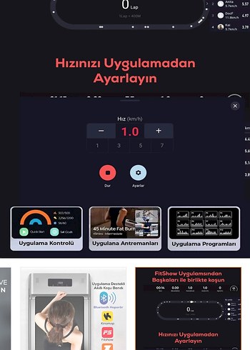  Beden Bluetoothlu, Uzaktan Kumandali Yürüme Ve Koşu Bandı