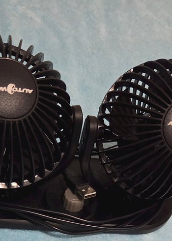 Çift Başlıklı Siyah araba Vantilatör - Görsel 3