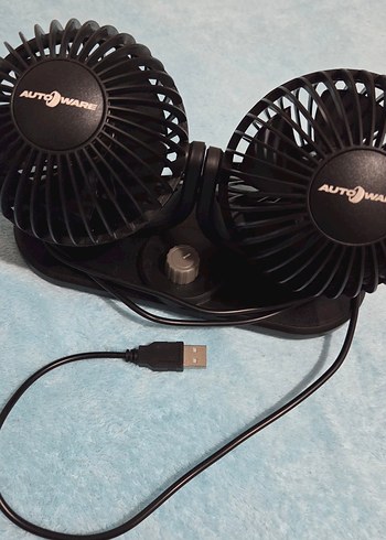 Çift Başlıklı Siyah araba Vantilatör - Görsel 5