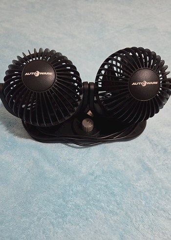 Çift Başlıklı Siyah araba Vantilatör - Görsel 2