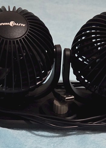 Çift Başlıklı Siyah araba Vantilatör - Görsel 4