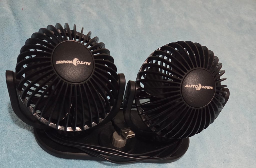 Çift Başlıklı Siyah araba  Vantilatör - Görsel 3