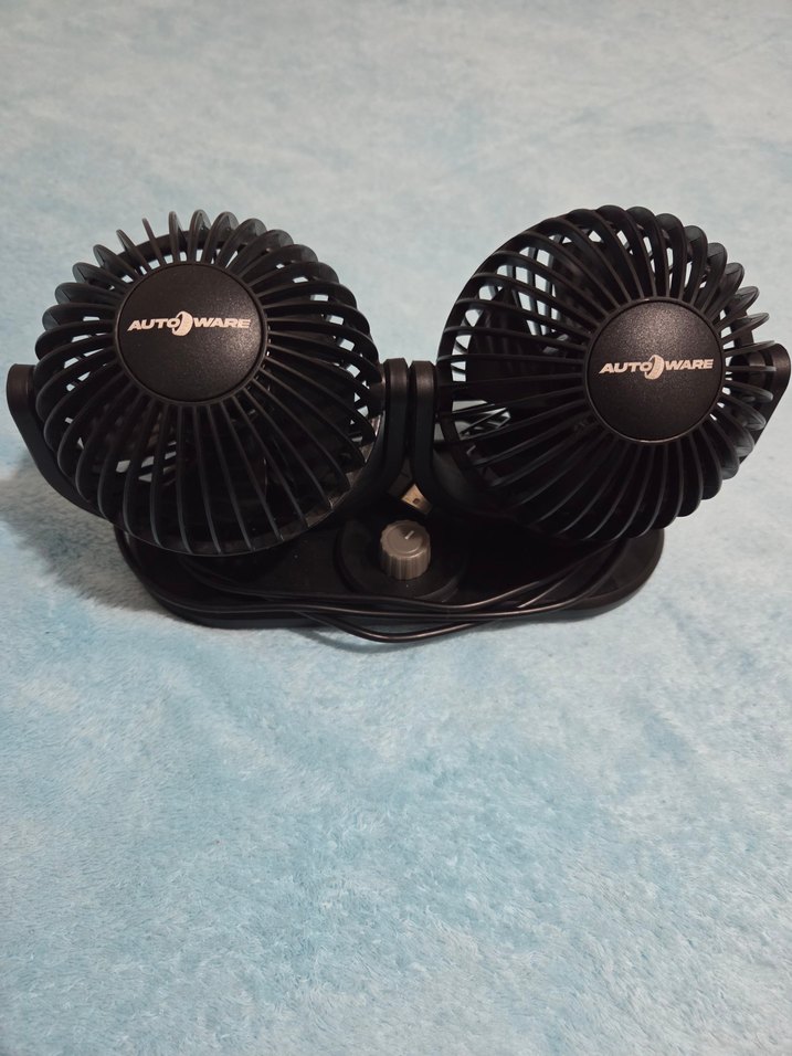 Çift Başlıklı Siyah araba  Vantilatör - Görsel 2