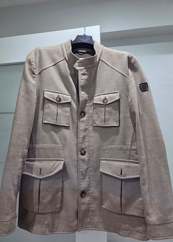 Düğmeli Bej Erkek Kaban - Görsel 4