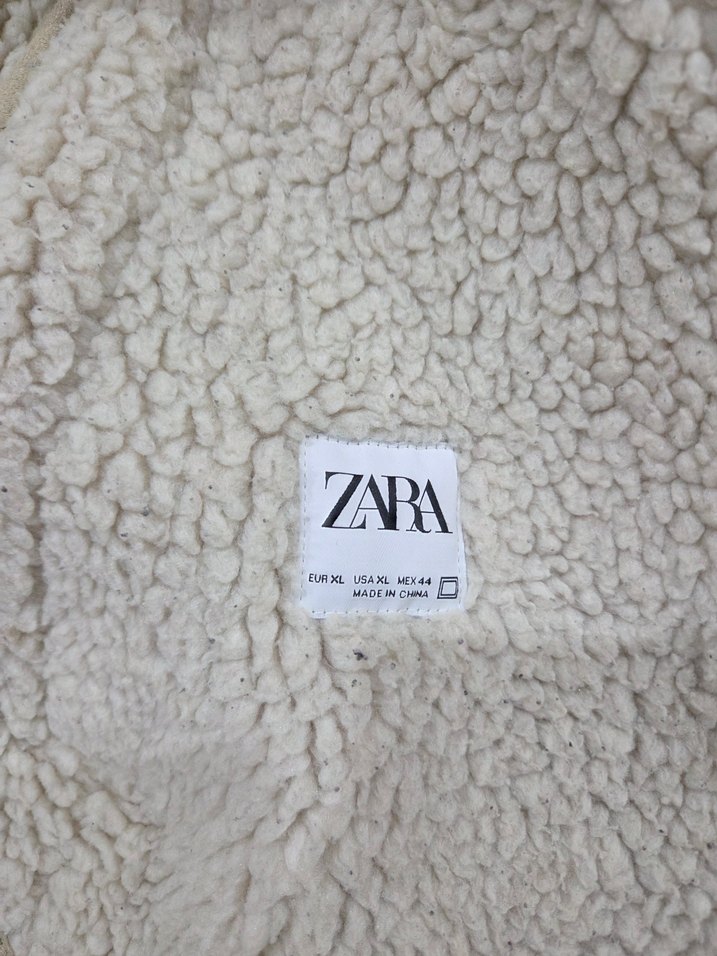 Zara  Kürklü Bej Süet Erkek Mont - Görsel 5