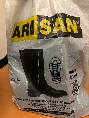 Arısan PVC Çelik Burun Çizme Haki 47-48 Numara