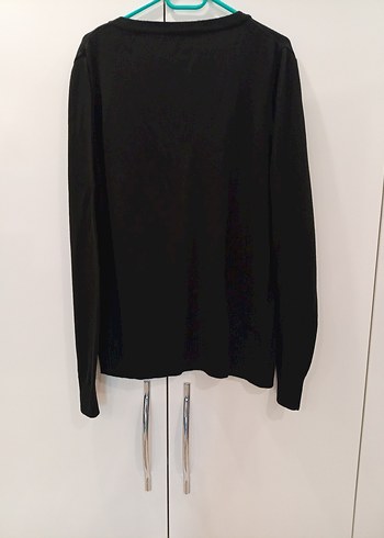 Siyah V Yaka Koton Marka Kadın Kazak - Görsel 6