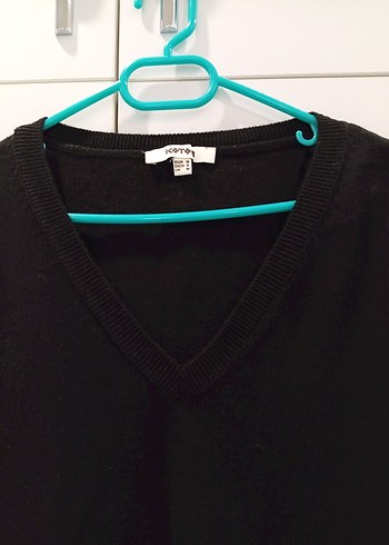 Siyah V Yaka Koton Marka Kadın Kazak - Görsel 5