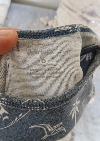 Gri Mavi Desenli Bebek Body - Görsel 2