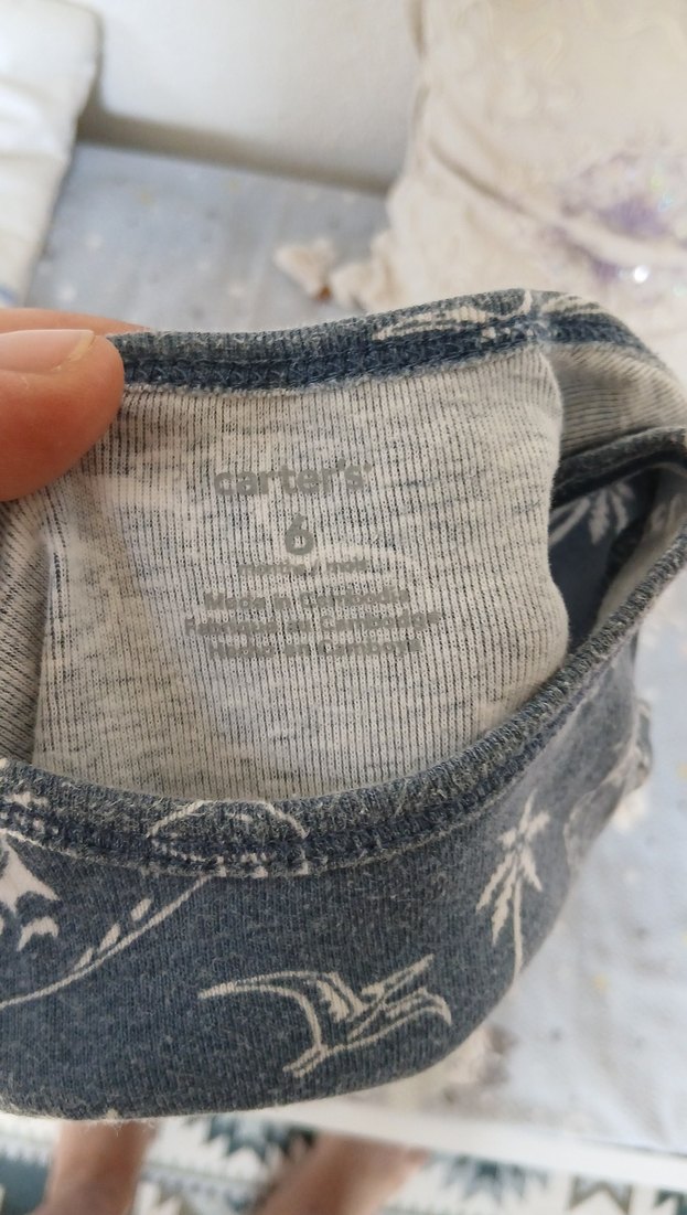 Gri Mavi Desenli Bebek Body - Görsel 2