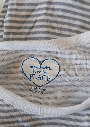 Gri Çizgili Kısa Kollu Bebek Body - Görsel 2