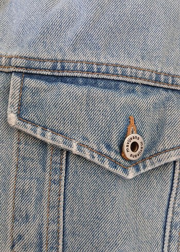 l Beden mavi Renk Mavi Oversize Kadın Denim Ceket