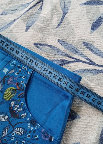 Bohem Mavi Nakışlı Mini Şort - Görsel 3