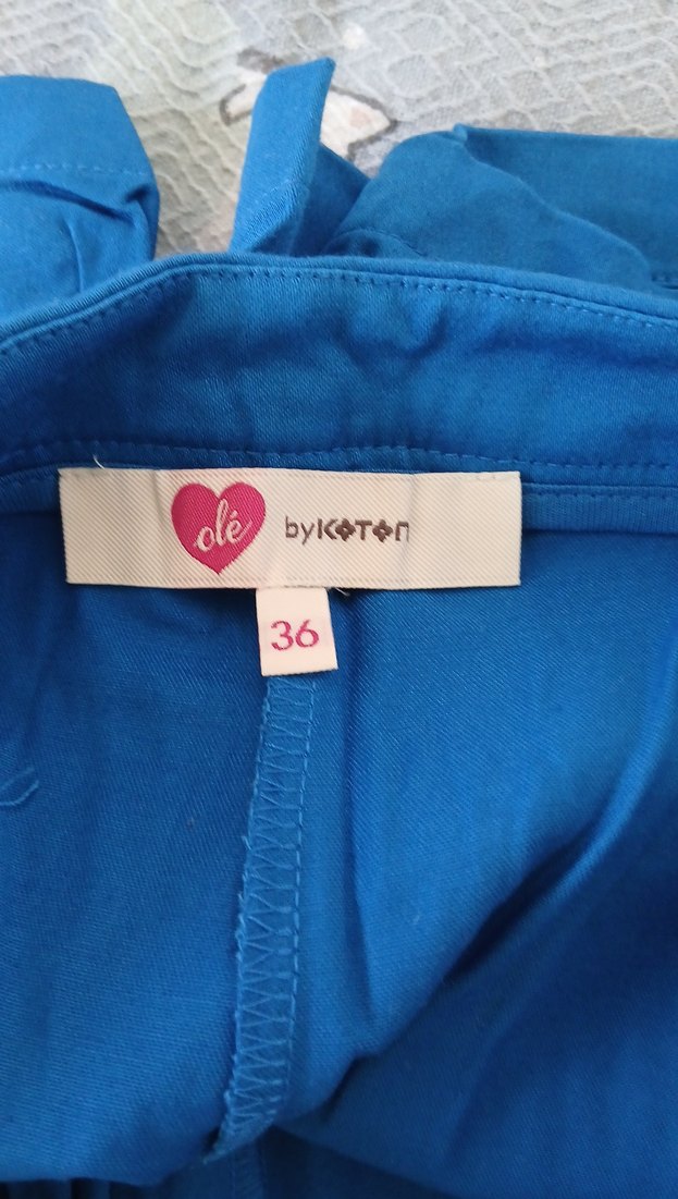 Bohem Mavi Nakışlı Mini Şort - Görsel 2