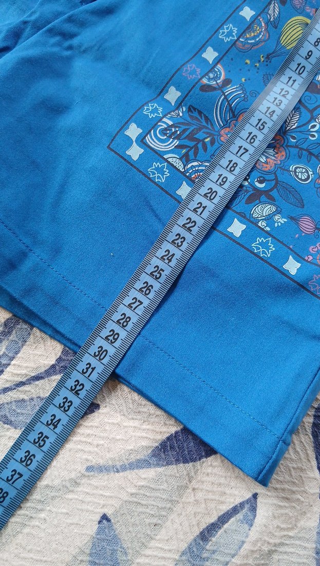 Bohem Mavi Nakışlı Mini Şort - Görsel 4