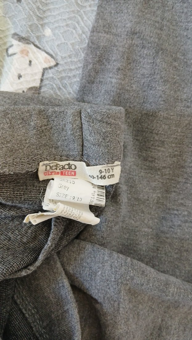 Kız Çocuk Gri Keten Tayt - Görsel 2