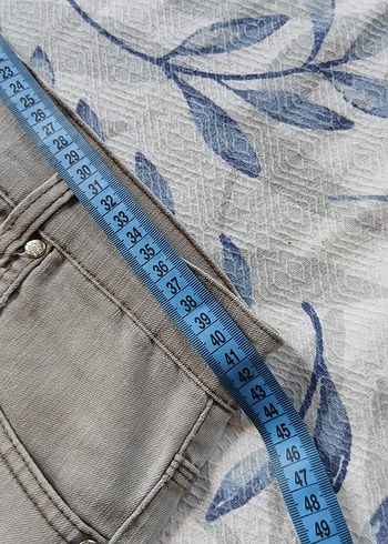 Erkek Bej Denim Pantolon, Regular Fit, Midi Boy - Görsel 6