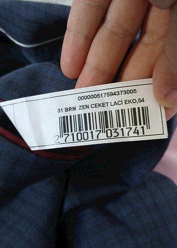 Lacivert Kareli Erkek Ofis Takım Elbise Ceketi - Görsel 4