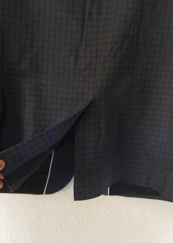 Lacivert Kareli Erkek Ofis Takım Elbise Ceketi - Görsel 2