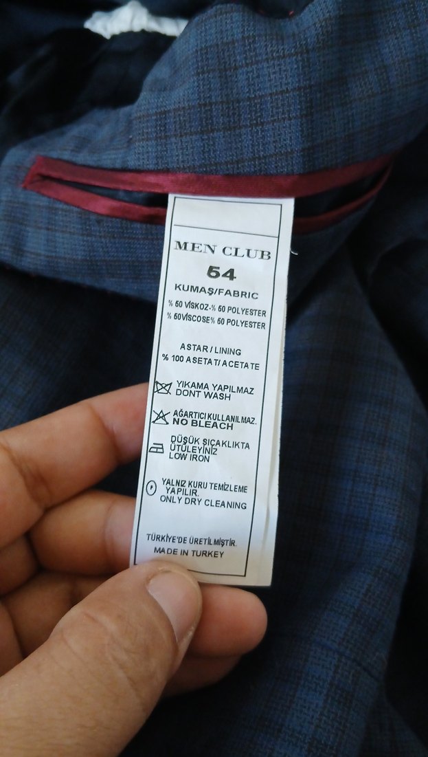 Lacivert Kareli Erkek Ofis Takım Elbise Ceketi - Görsel 3