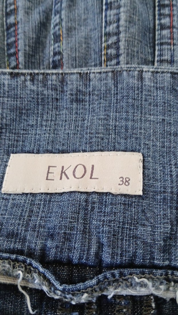 Kemer Detaylı Mavi Kot Mini Etek - Görsel 2