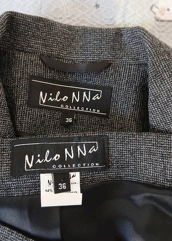 Gri Kadın Yün Kumaşlı Düğmeli Takım - Görsel 5