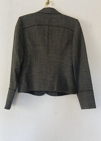 Gri Kadın Yün Kumaşlı Düğmeli Takım - Görsel 2