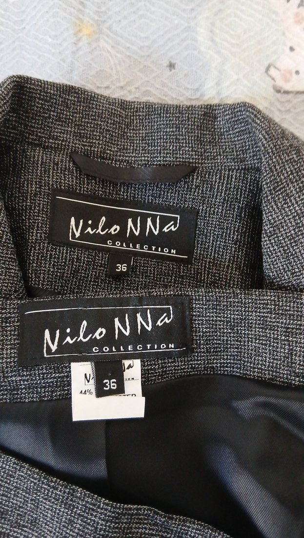 Gri Kadın Yün Kumaşlı Düğmeli Takım - Görsel 5