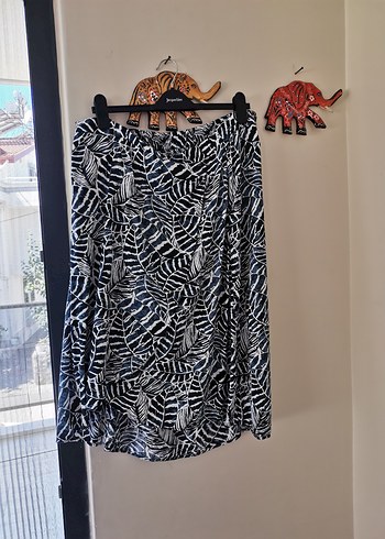 Siyah Zebra Desenli Uzun Salaş Etek - Görsel 5