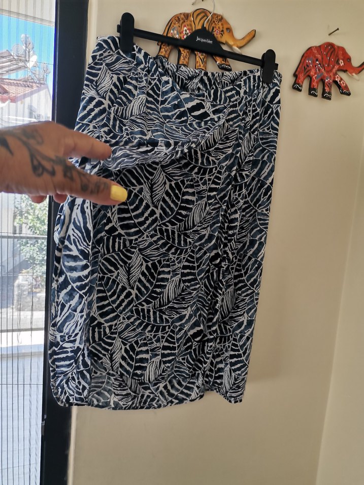 Siyah Zebra Desenli Uzun Salaş Etek - Görsel 3