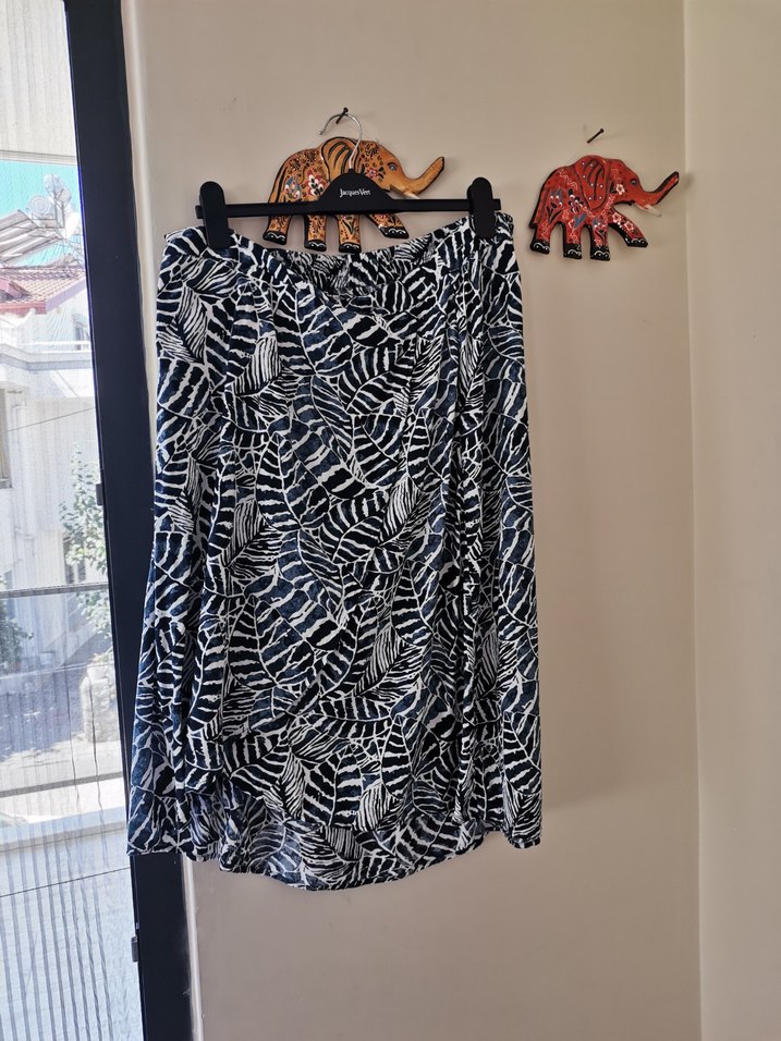 Siyah Zebra Desenli Uzun Salaş Etek - Görsel 5