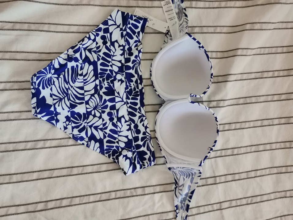 Mavi Desenli Strappy Bikini Takımı - Görsel 3