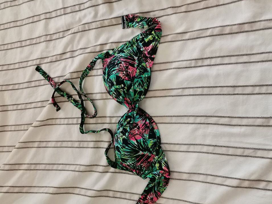 Renkli Tropikal Desenli Bikini Üstü - Görsel 2